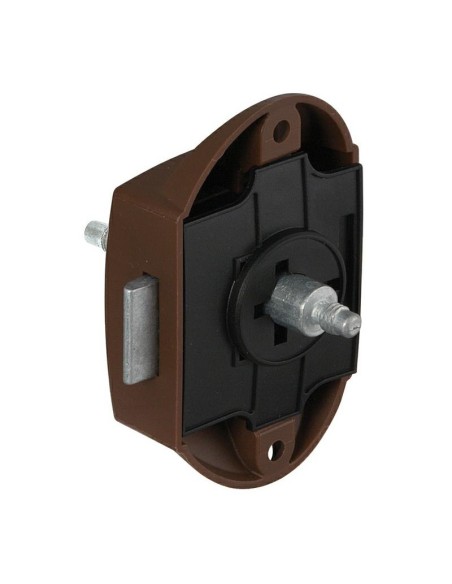 SERRATURA PUSH LOCK DOPPIO PER PORTA BAGNO COLORE MARRONE