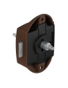 SERRATURA PUSH LOCK DOPPIO PER PORTA BAGNO COLORE MARRONE
