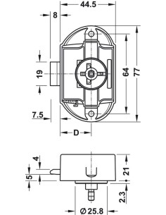SERRATURA  PUSH LOCK PER ANTINE MARRONE 2