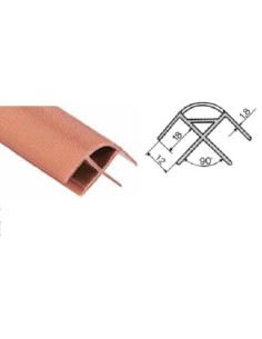 PROFILO ANGOLARE RIGIDO COLORE LEGNO BARRE DA MT 2.20