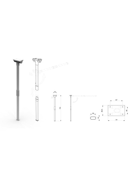 GAMBA TAVOLO OVALE H 72 CM