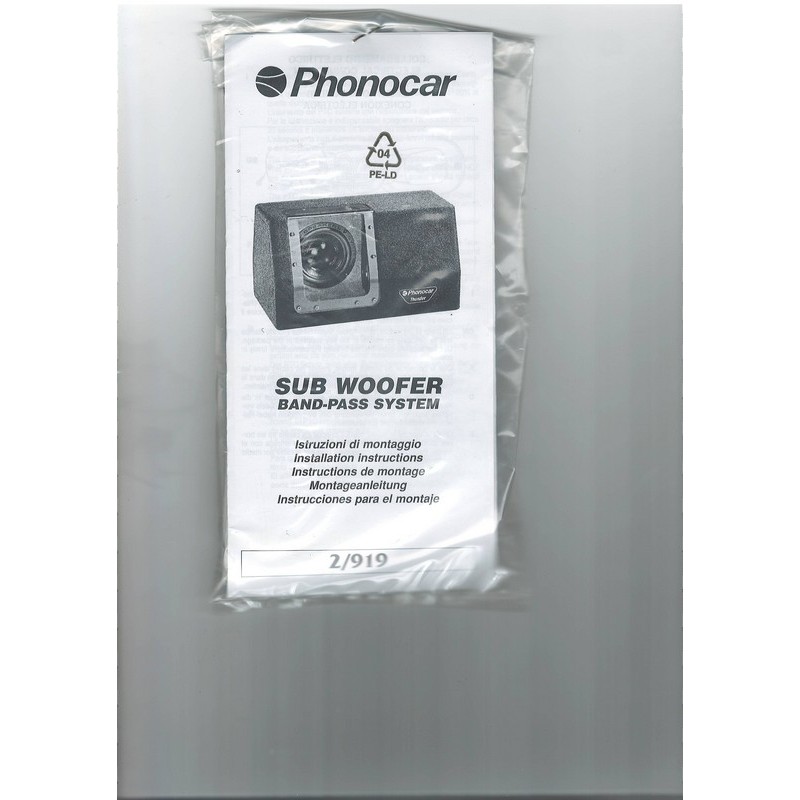 CASSA PHONOOCAR 300 WATT DIMENSIONE 44X25X25