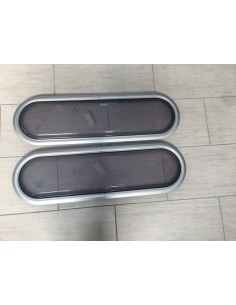 FINESTRA OVALE CON CORNICE IN ALLUMINIO  GRIGIA  950X300...