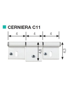 CERNIERE BIANCHE PER GAVONI E PORTE  43X40 MM  RAL 9010