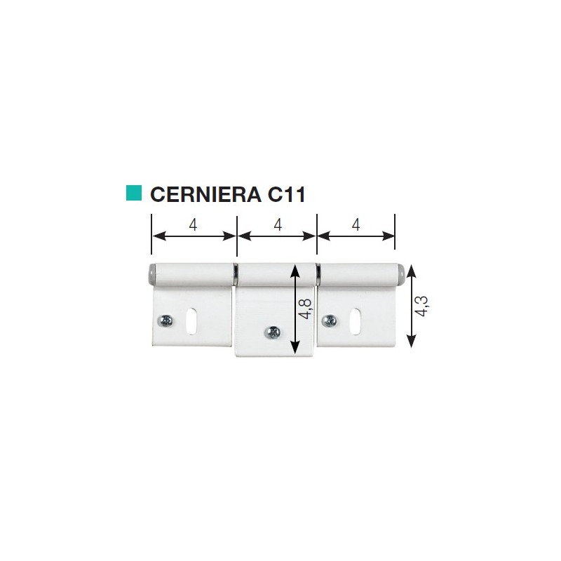 CERNIERE BIANCHE PER GAVONI E PORTE  43X40 MM...
