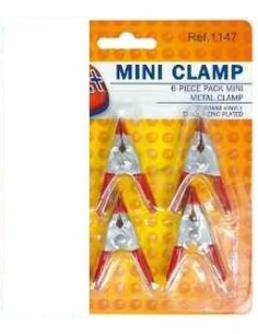 SET 4 MORSETTI METALLICI CON MOLLA DA  5 CM COLORE ROSSO