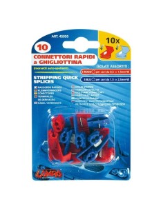10 CONNETTORI CHIUSURA RAPIDA A GHIGLIOTTINA 5 ROSSI E 5 BLU