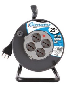AVVOLGICAVO 25 MT CON 4 PRESE SCHUKO PIU  PROTEZIONE