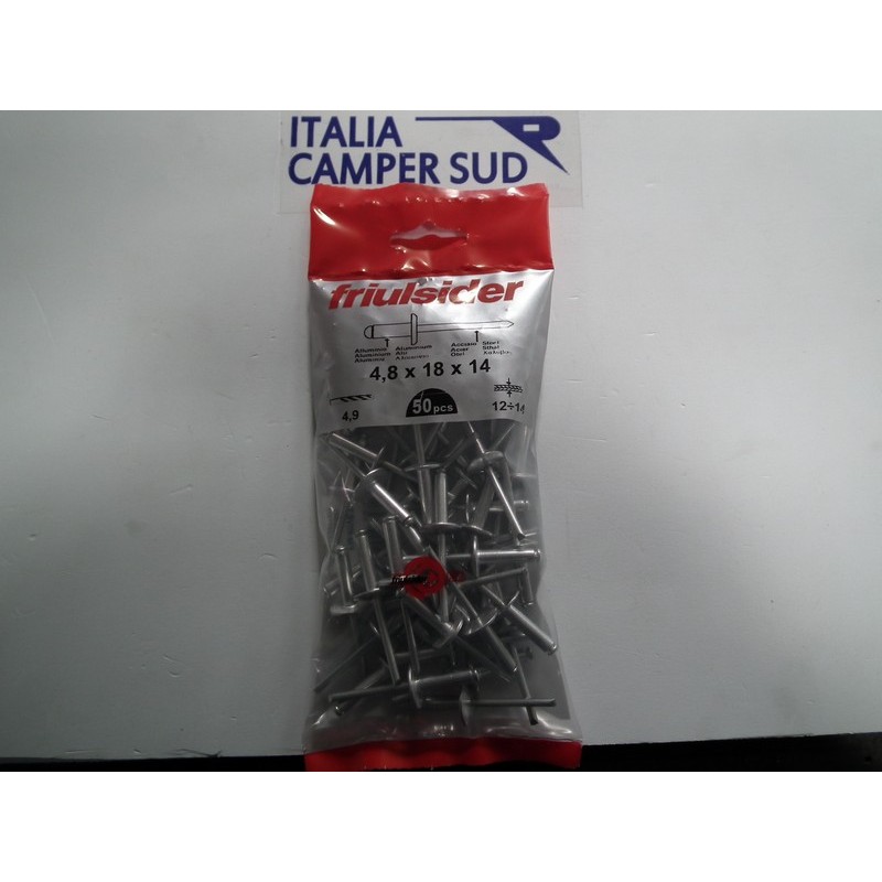 CONFEZIONE RIVETTI FRIULSIDER DA 50 PZ MISURA...