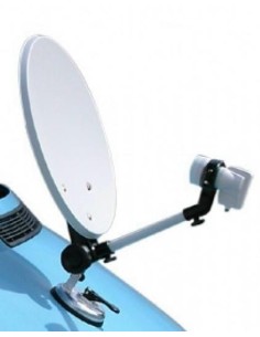 KIT SATELLITARE ANTENNA PORTATILE A VENTOSA CON VALIGETTA
