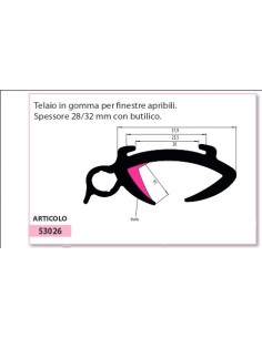 TELAIO IN GOMMA NERA PER FINESTRE APRIBILI SPESSORE 30 MM...