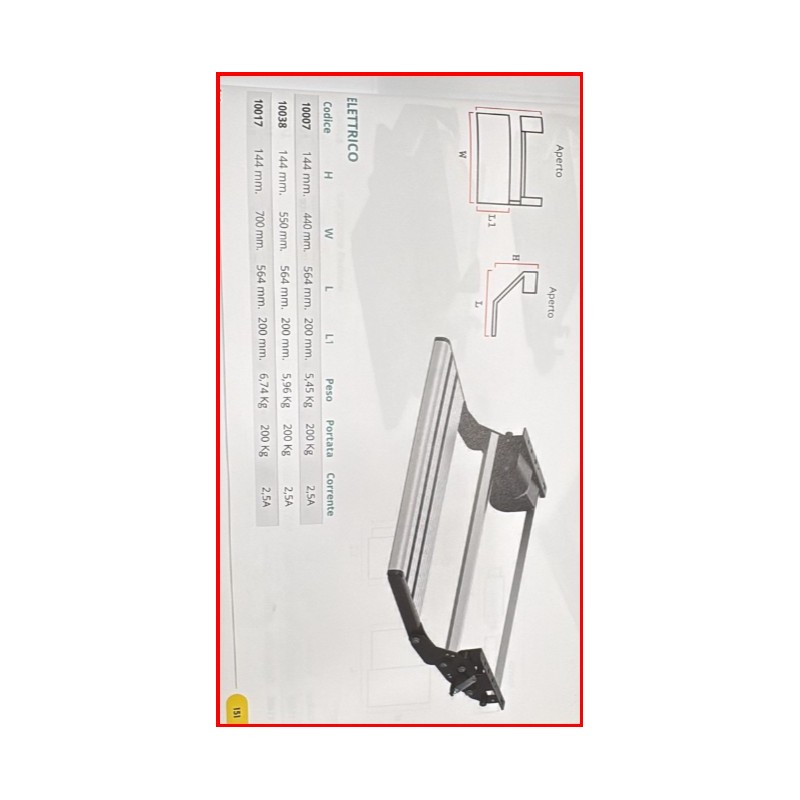 GRADINO  ELETTRICO CON PEDANA 550 MM