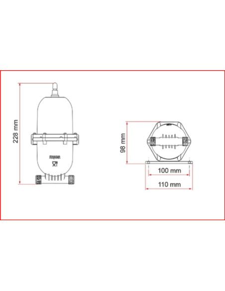 VASO DI ESPANSIONE A 20 FIAMMA UNIVERSALE PER POMPE ACQUA***(NUOVO MODELLO SENZA RACCORDI***)