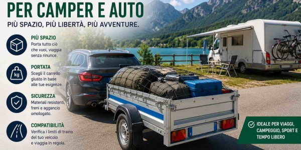 Carrello appendice per camper e auto: differenze, utilizzi, portata e consigli prima dell’acquisto