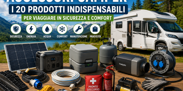 Accessori camper indispensabili: i 20 prodotti che non possono mancare prima di partire