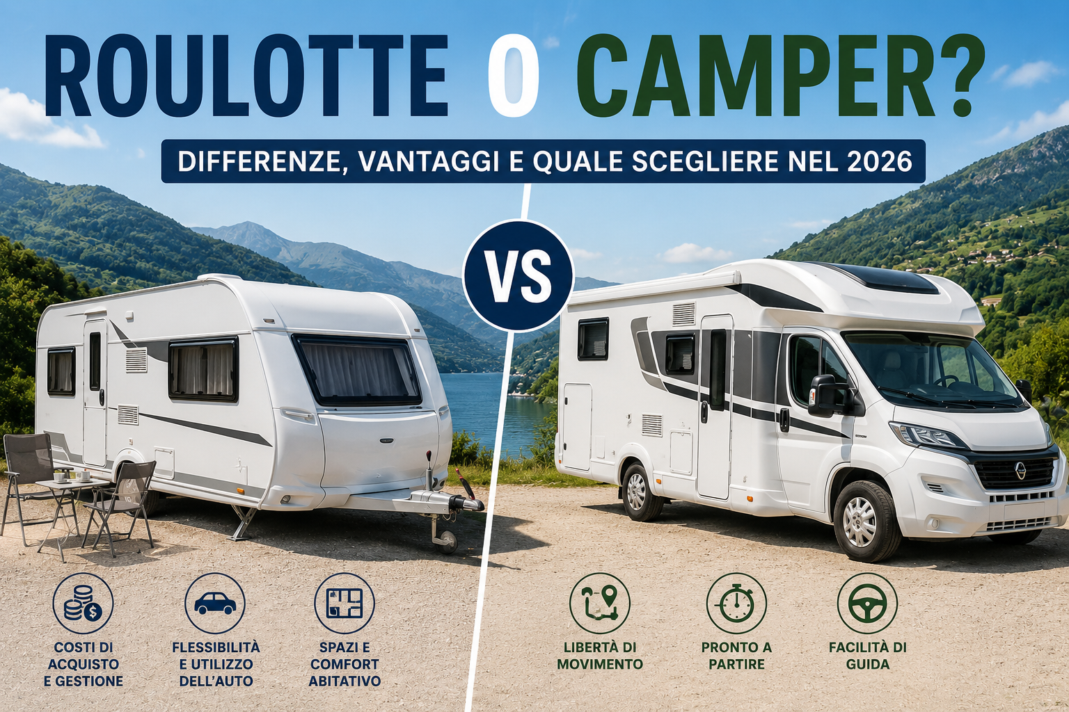 Roulotte o camper? Differenze, vantaggi e quale scegliere nel 2026
