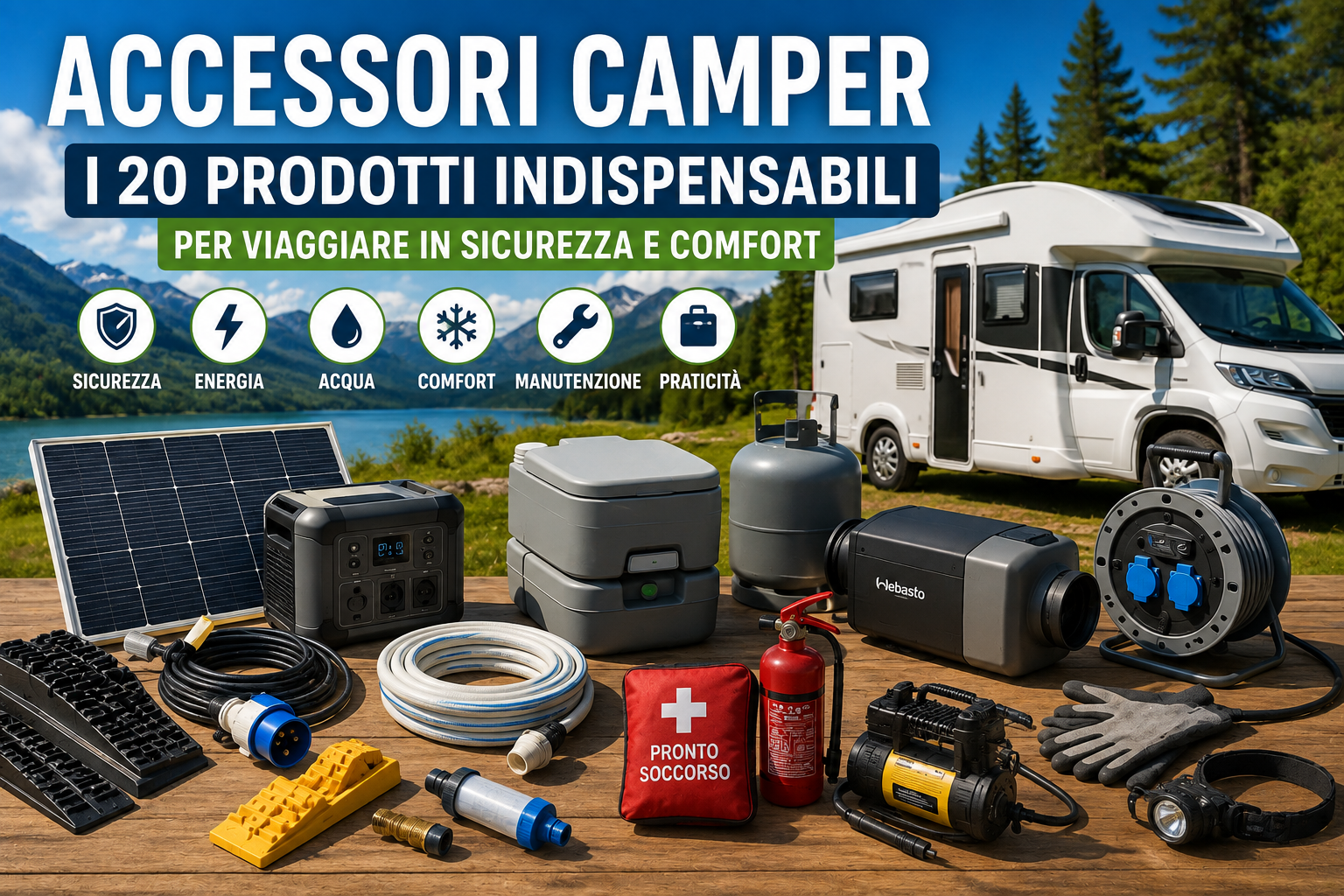 Accessori camper indispensabili: i 20 prodotti che non possono mancare prima di partire